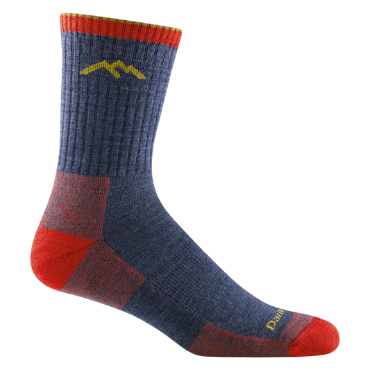 Hiker Micro Crew Midweight Hiking Socks in Denim