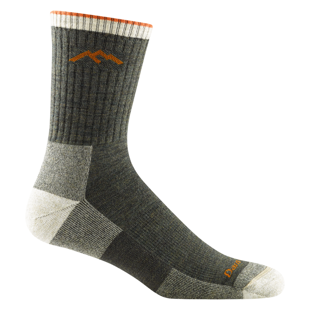 Hiker Micro Crew Midweight Hiking Socks in Olive