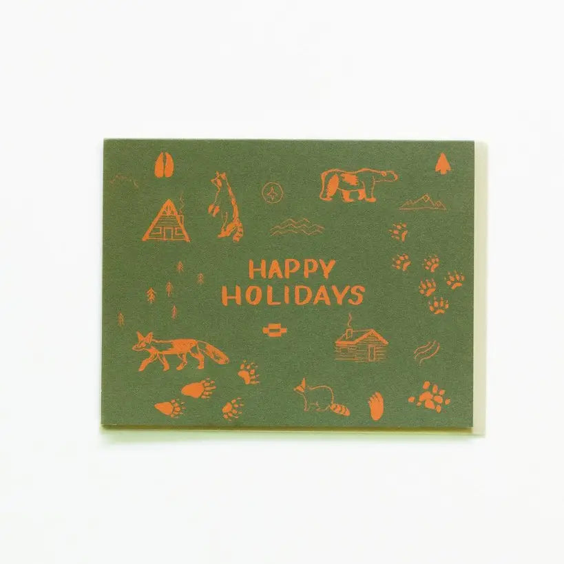 Happy Holidays Map Symbols Card