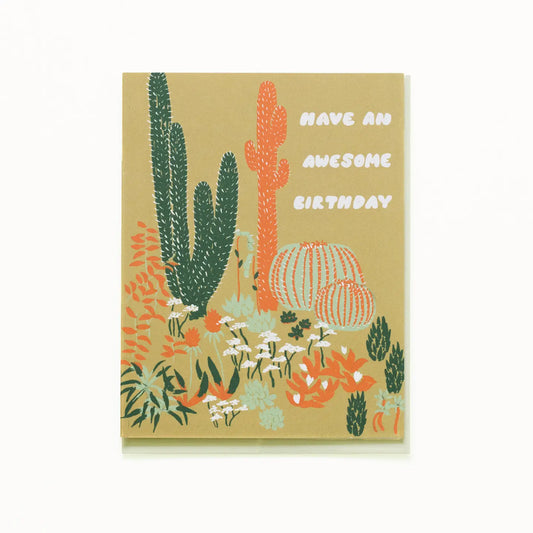 Cacti Vignette Awesome Birthday
