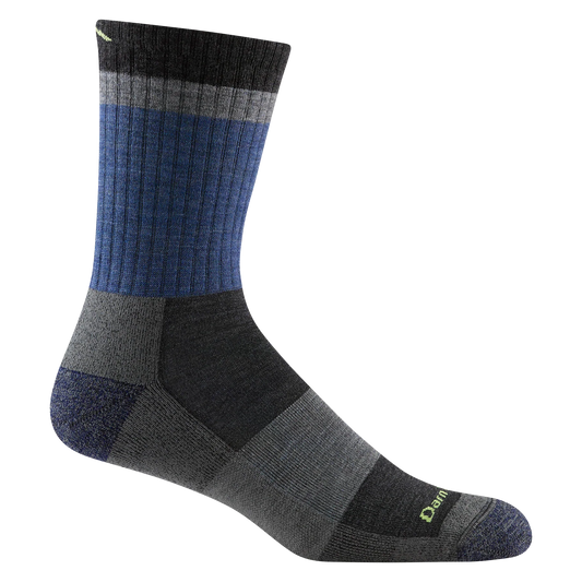 Heady Stripe Micro Crew Lightweight Hiking Socks in Blue