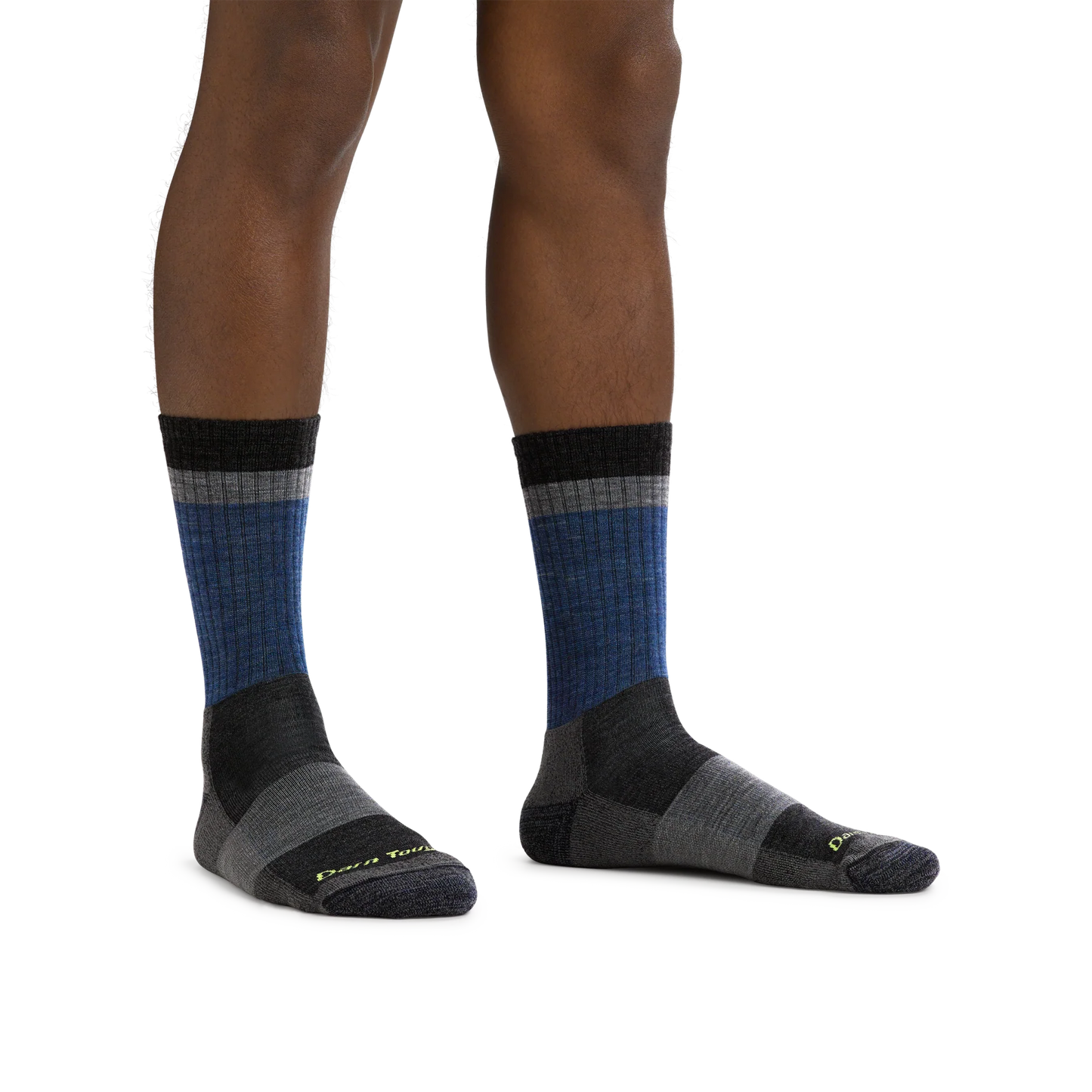 Heady Stripe Micro Crew Lightweight Hiking Socks in Blue