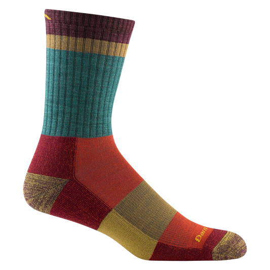 Heady Stripe Micro Crew Lightweight Hiking Sock in Teal