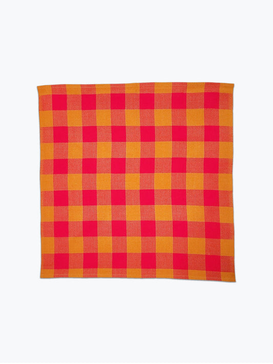 Big Gingham Napkin Pair in Pink