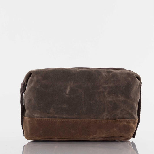 Waxed Cotton Dopp Kit in Olive