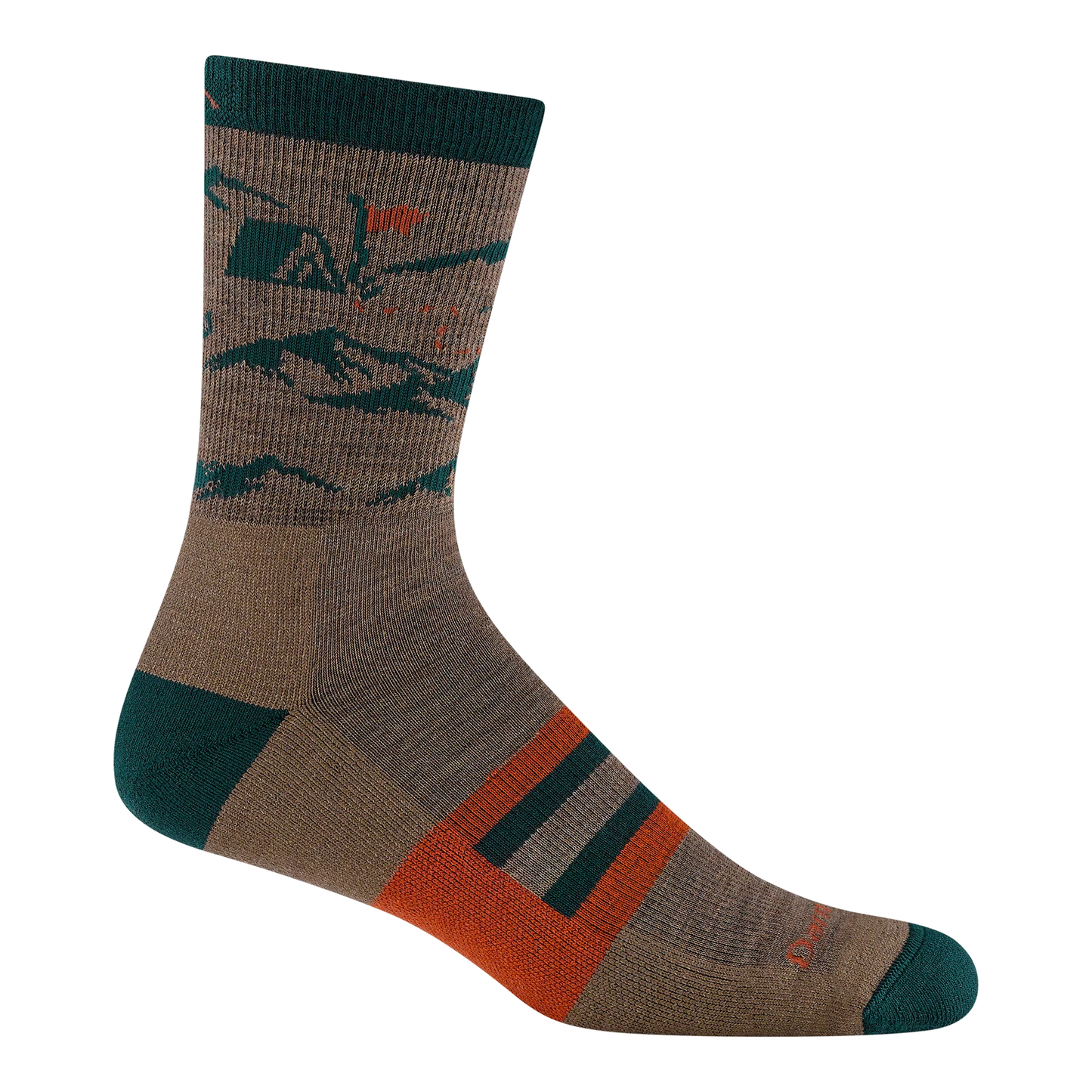 Hike Hut Micro Crew Midweight Hiking Socks in Bark