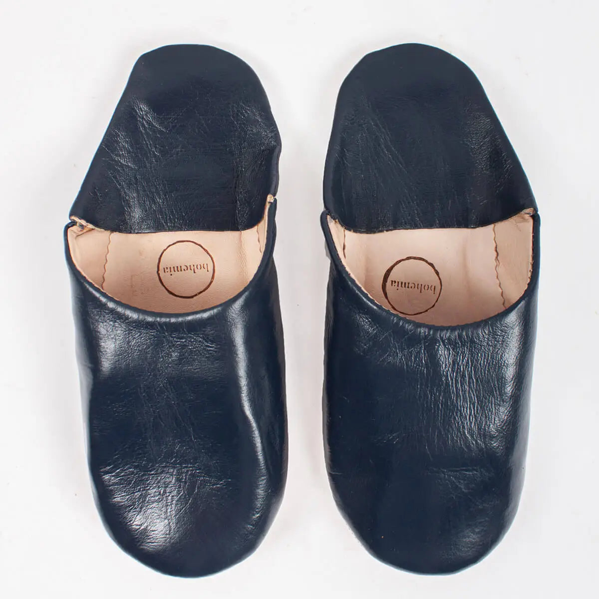 Moroccan Babouche Slippers in Indigo