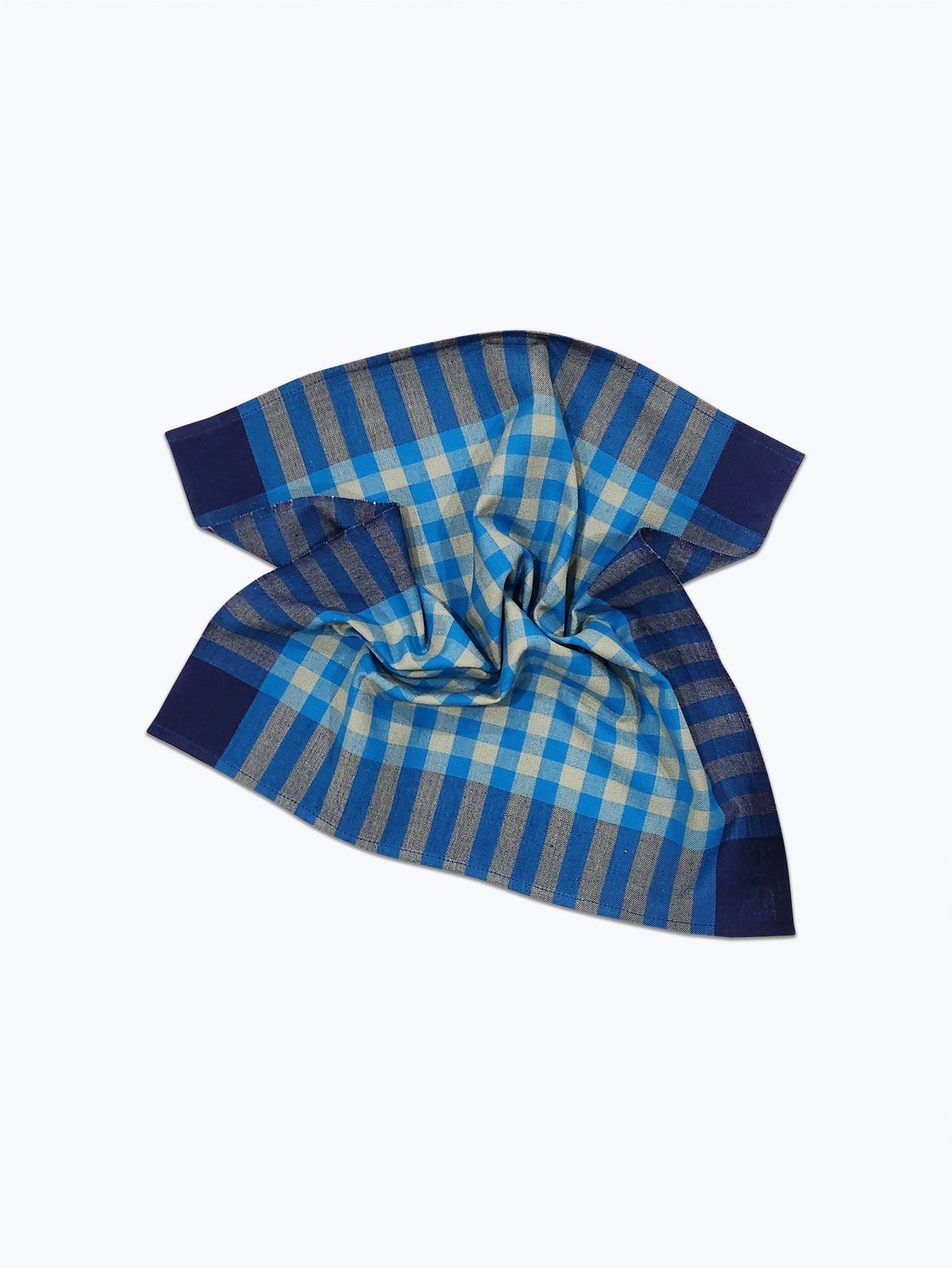 Grid Napkin Pair in Cerulean