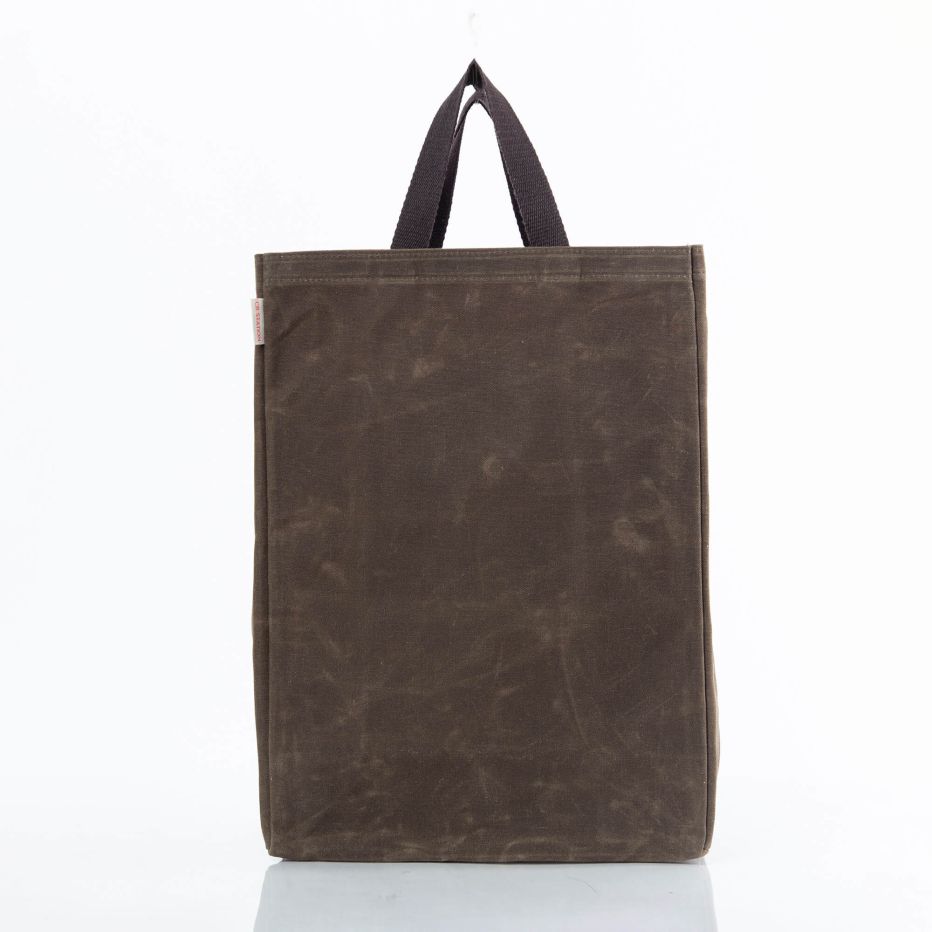 Waxed Canvas Market Tote in Olive