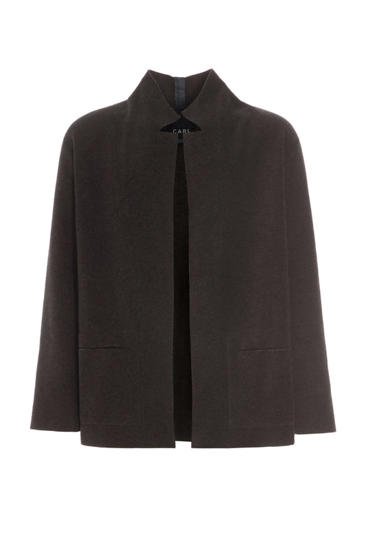 Henriette Steffensen | Fleece Wrap Cardigan in Chocolate