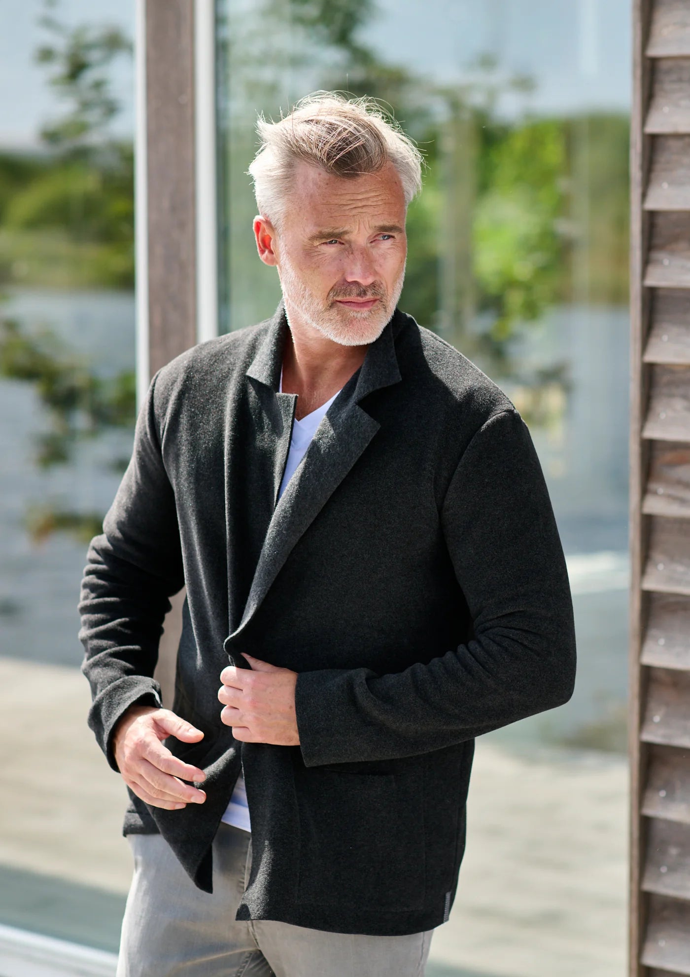 Henriette Steffensen | Fleece Wrap Cardigan in Soft Black