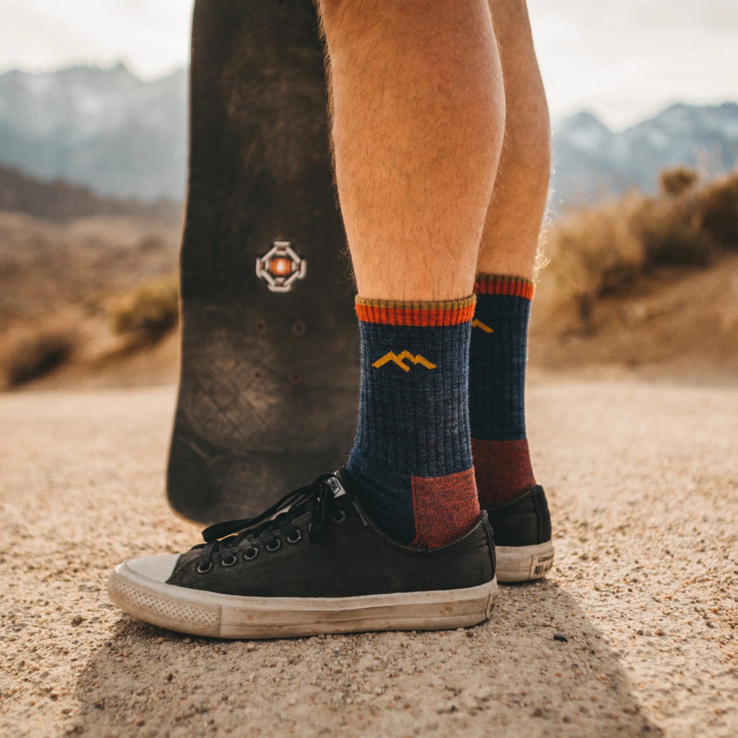 Hiker Micro Crew Midweight Hiking Socks in Denim
