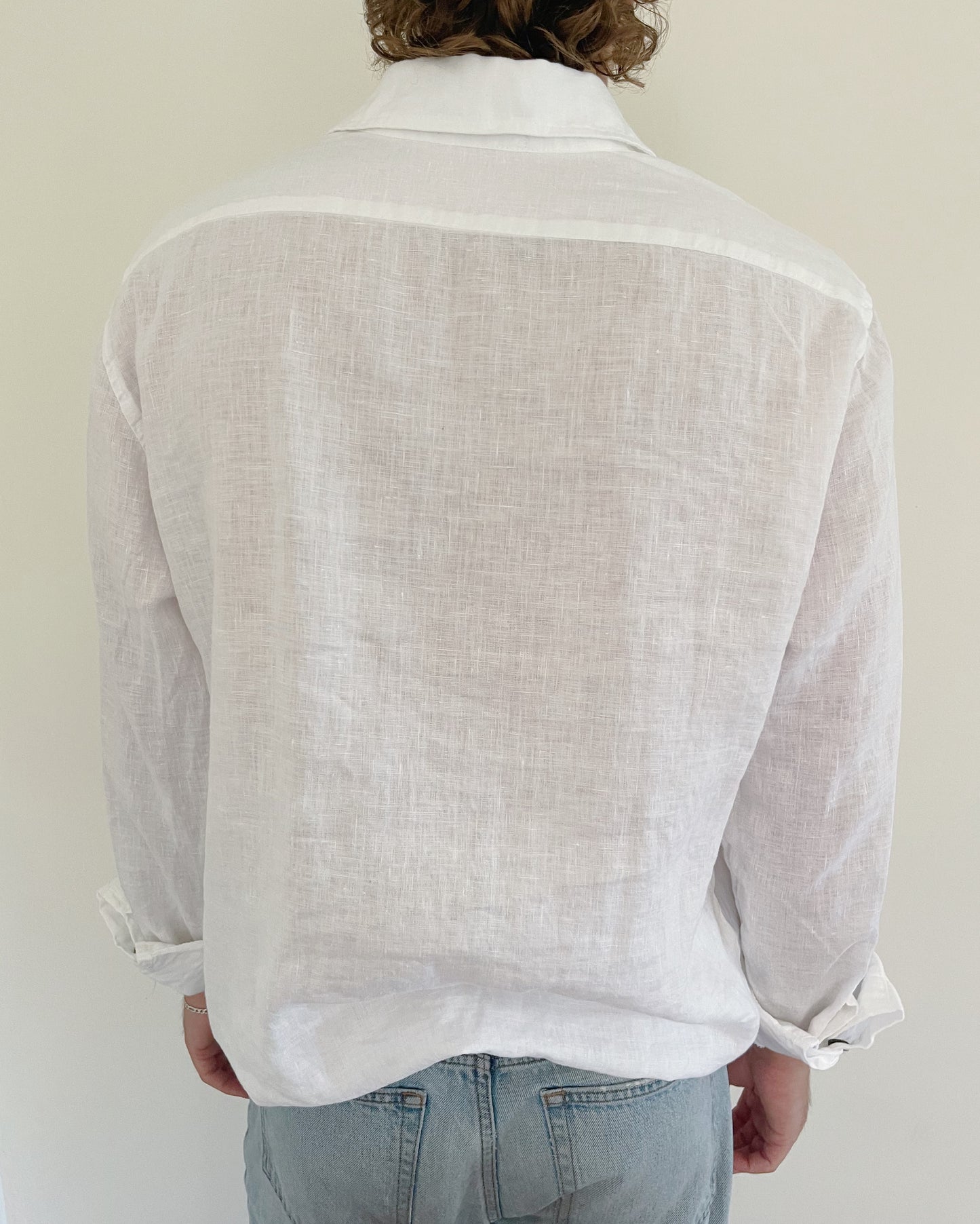 Linen Button Down in White