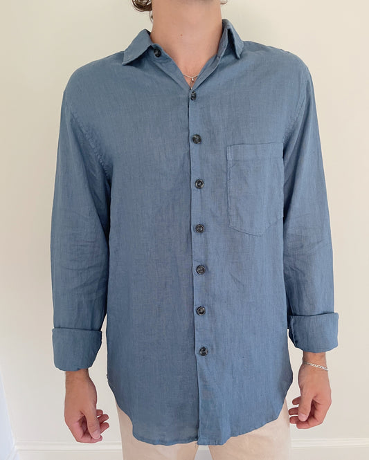 Linen Button Down in Tidal