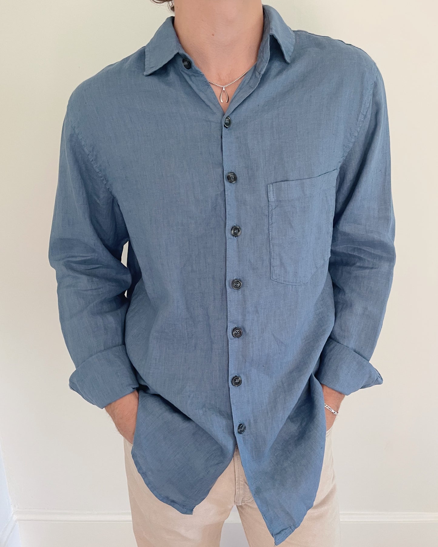 Linen Button Down in Tidal