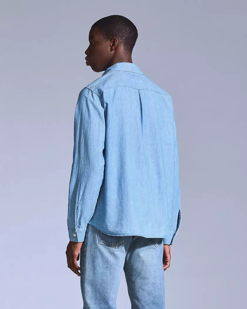 Blue Tab Work Shirt in Light Chambray