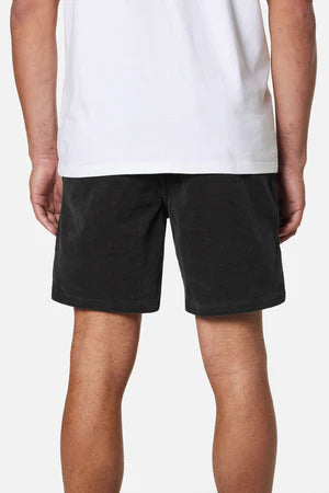 Cord Local Shorts in Black Wash