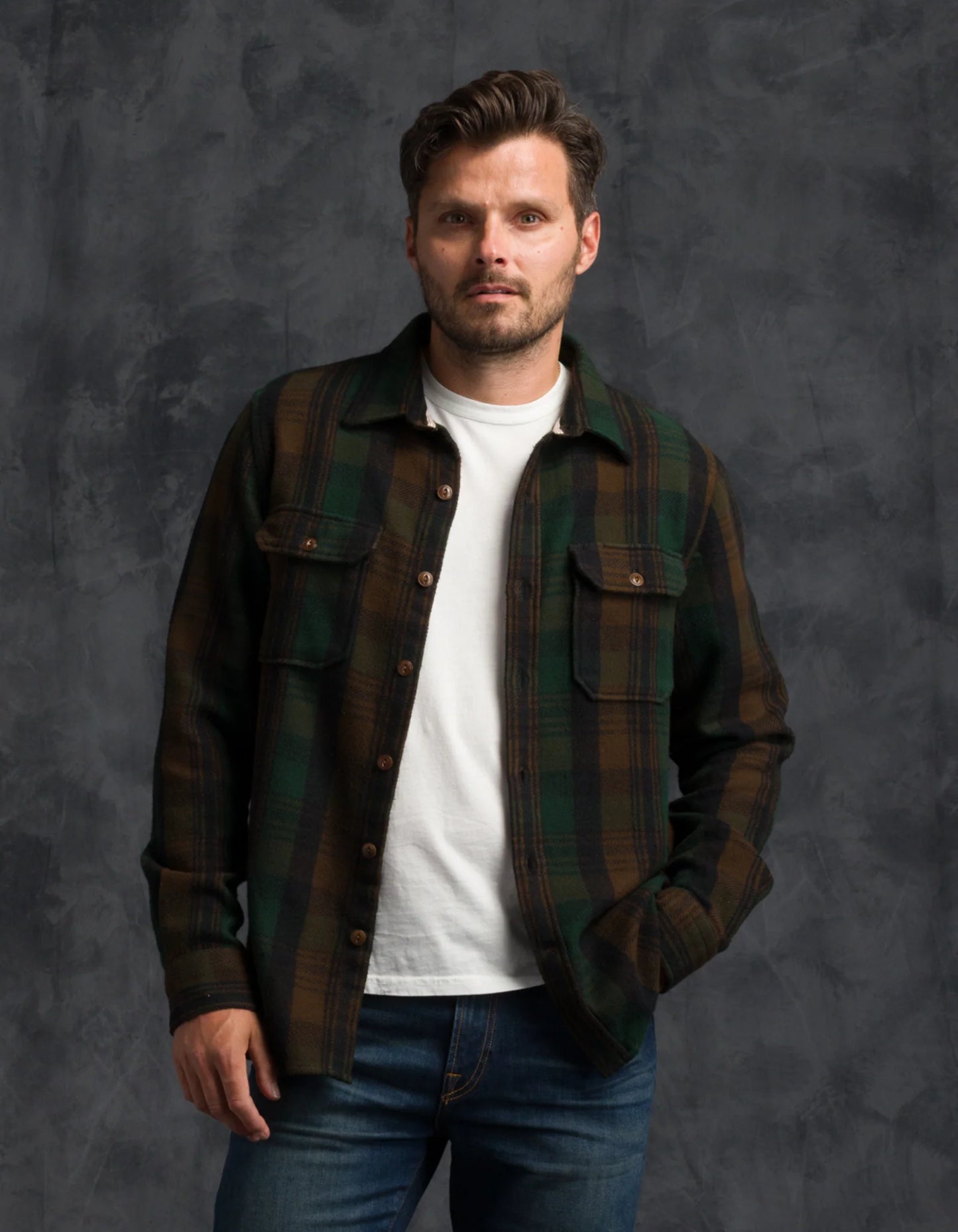 Winter Flannel Utility Shirt in Deepwood Forest