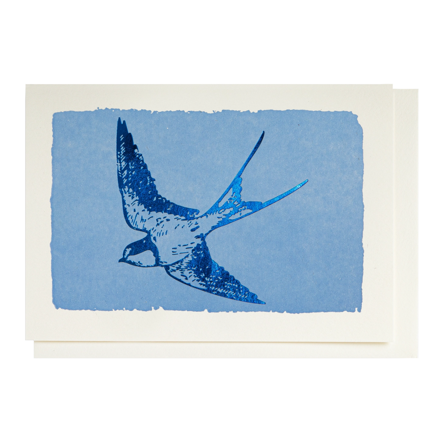 Blue Foil Swallow Notelet Card
