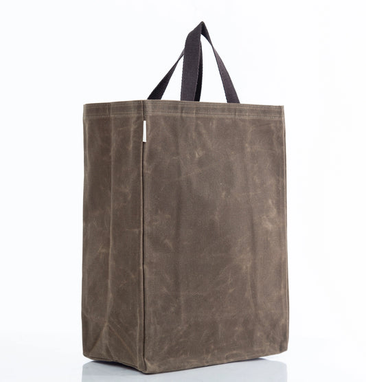 Waxed Canvas Market Tote in Olive