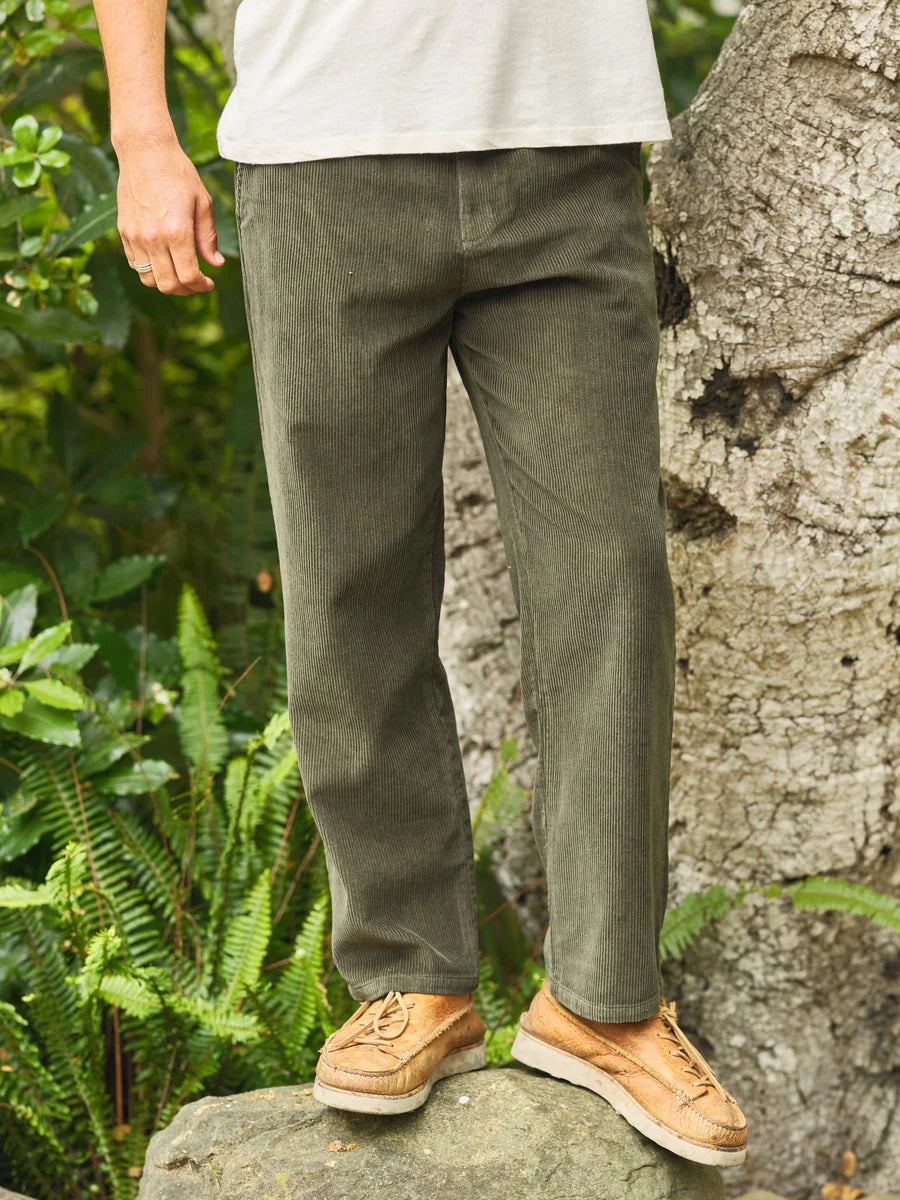 Boat Pants in Dark Moss Corduroy