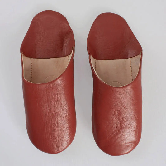Moroccan Babouche Slippers in Terracotta