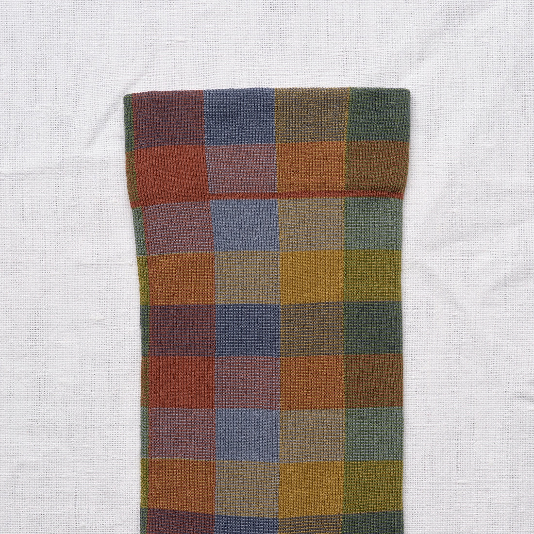 Checkered Socks in Blue Grey