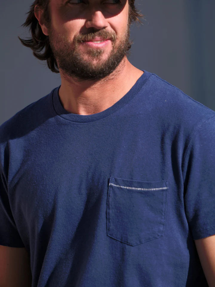 Hemp Pocket Tee in Indigo