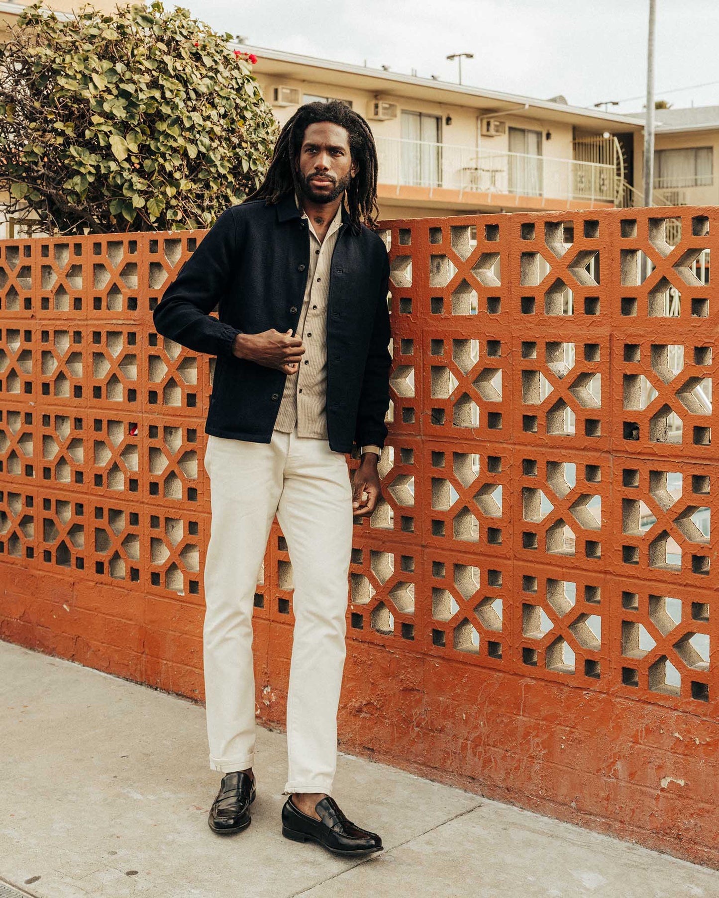 The Crew Jacket in in Rinsed Indigo Sashiko