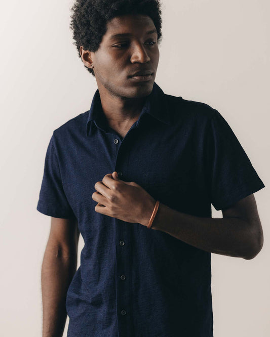 The Short Sleeve California in Rinsed Indigo Slub
