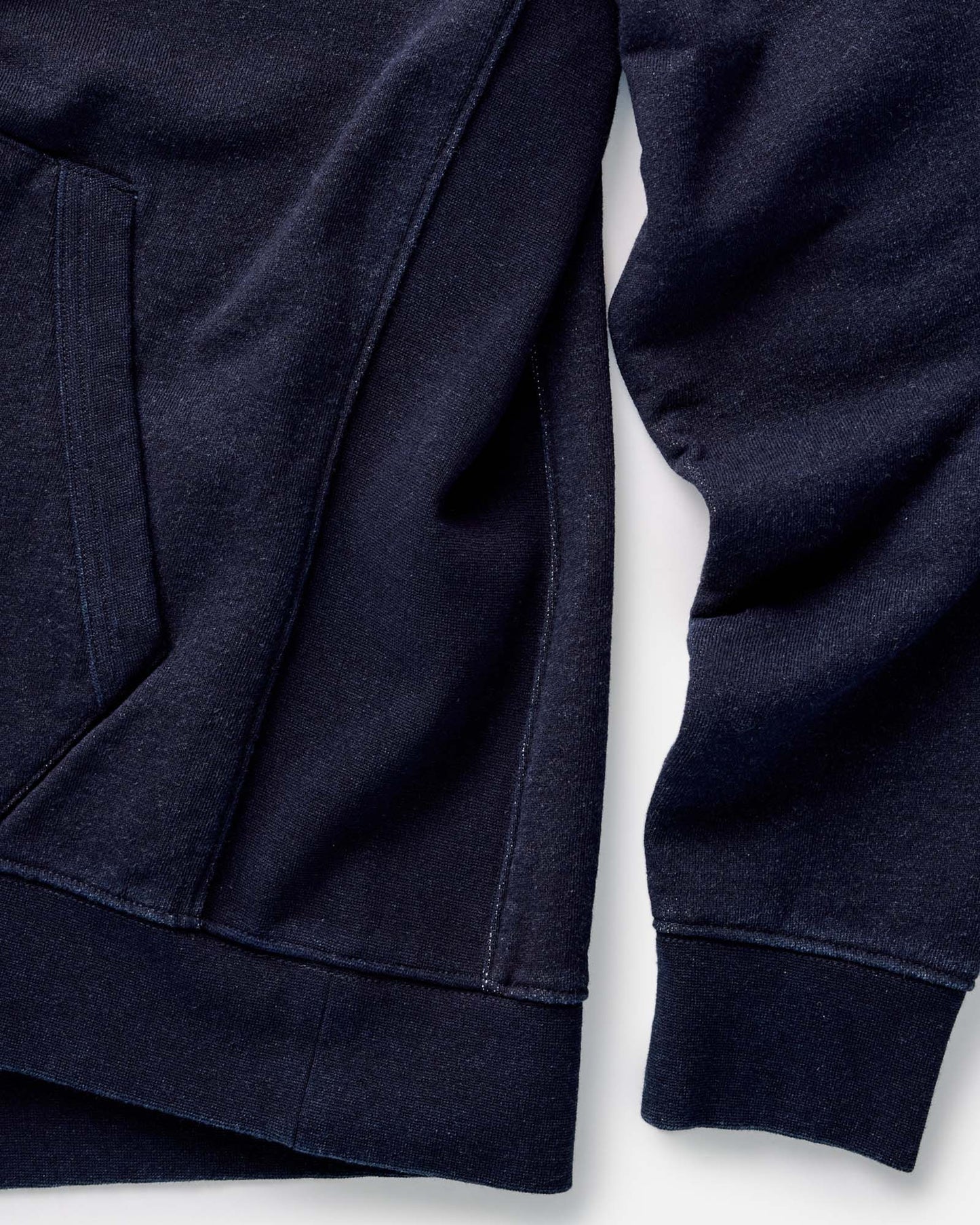 The Après Hoodie in Rinsed Indigo Terry