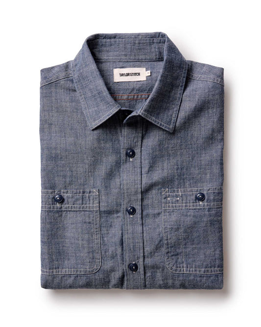 The Foundry Shirt in Rinsed Indigo Chambray