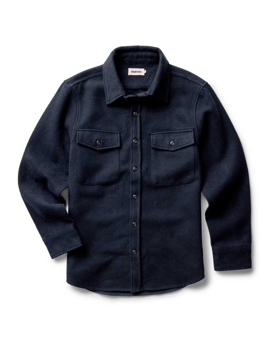The Maritime Shirt Jacket in Dark Navy Moleskin Twill