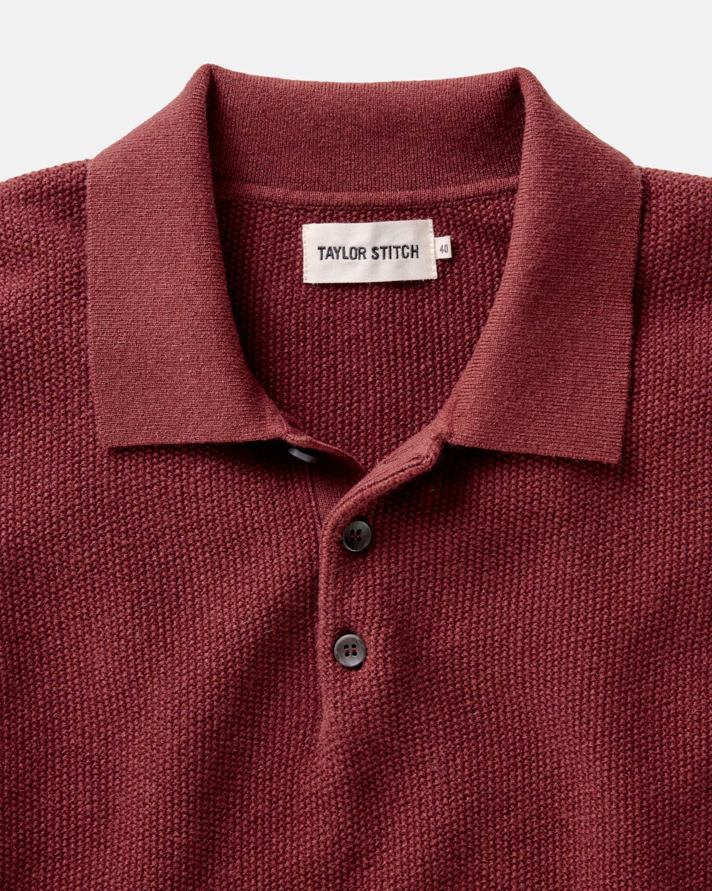 The Newton Sweater Polo in Dried Cherry Merino