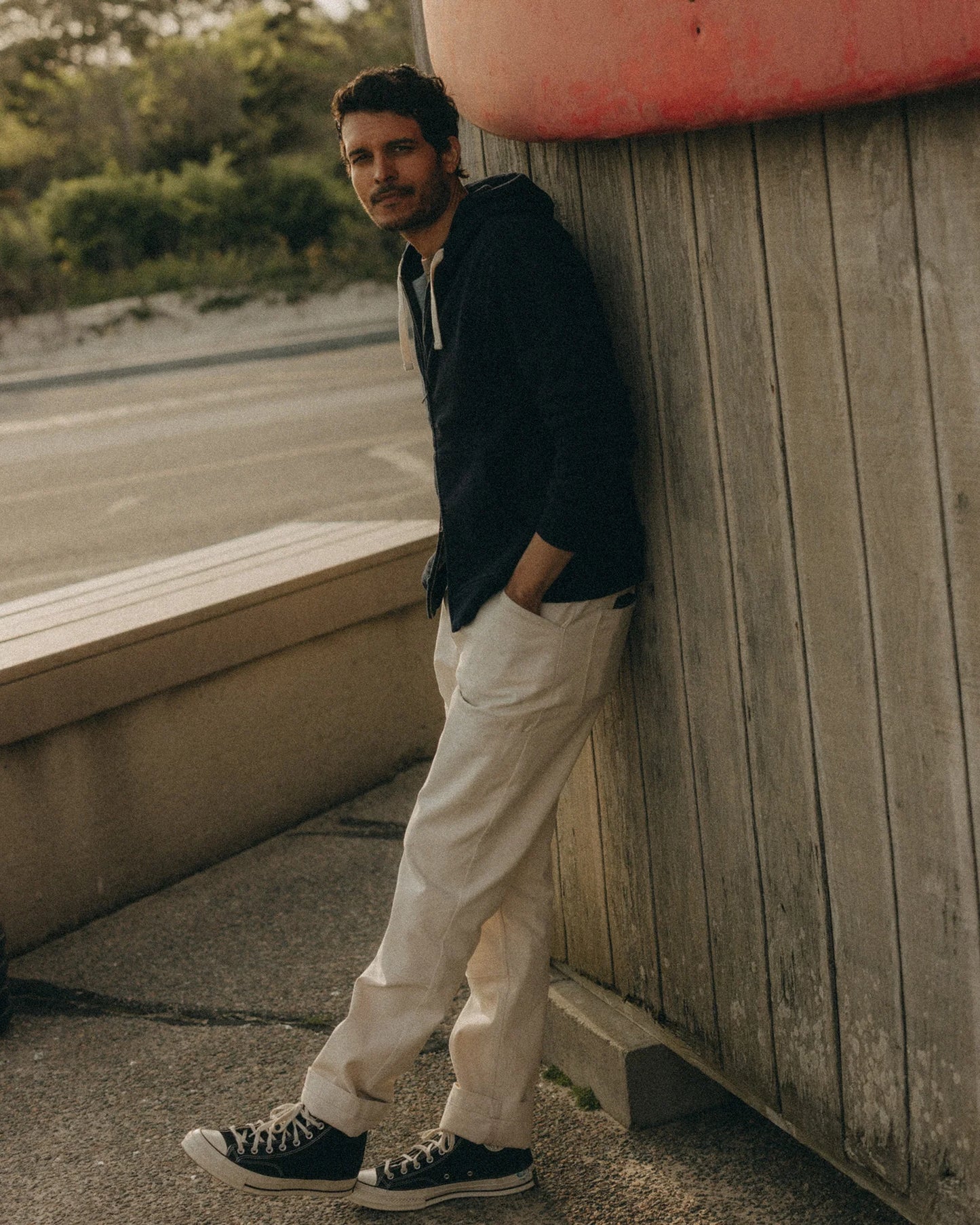 The Après Zip Hoodie in Rinsed Indigo Terry