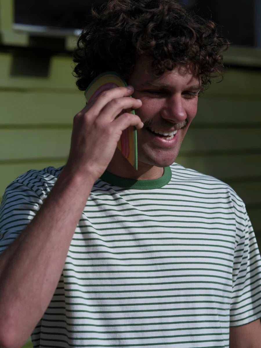 Striped Heavy Tee in Green