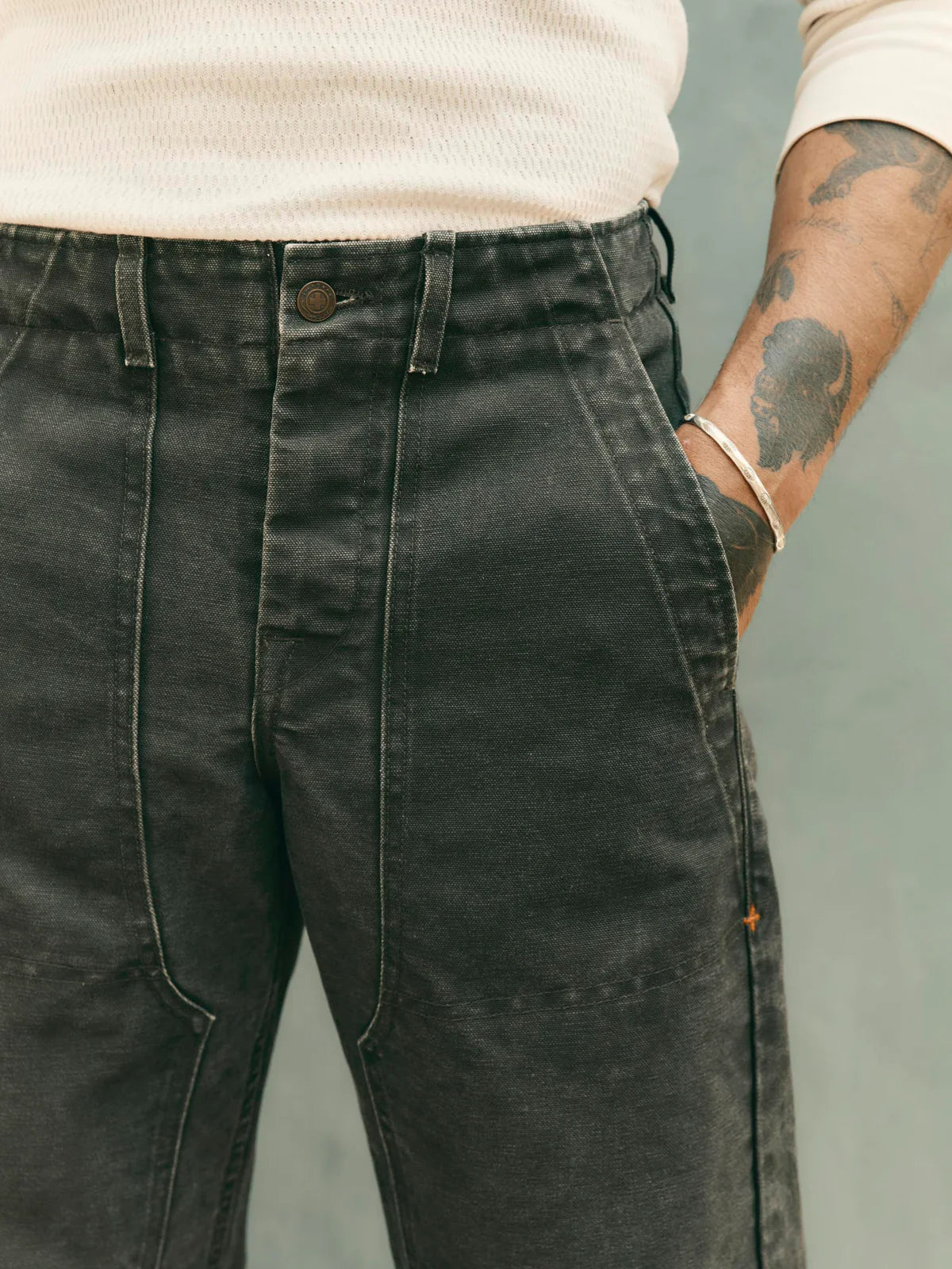 Hencye Canvas Workpant in Washed Slate