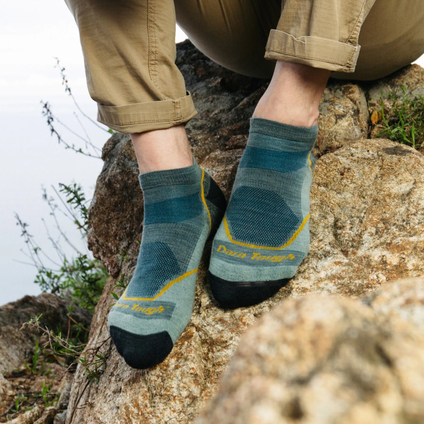 Light Hiker No Show Lightweight Hiking Sock in Seafoam