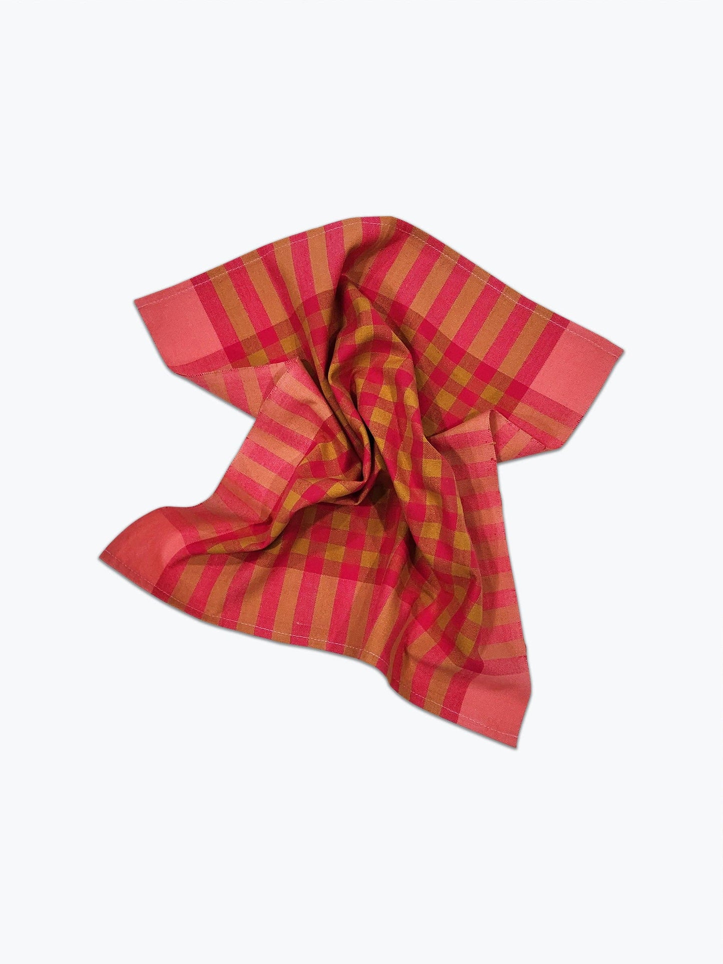 Grid Napkin Pair in Coral