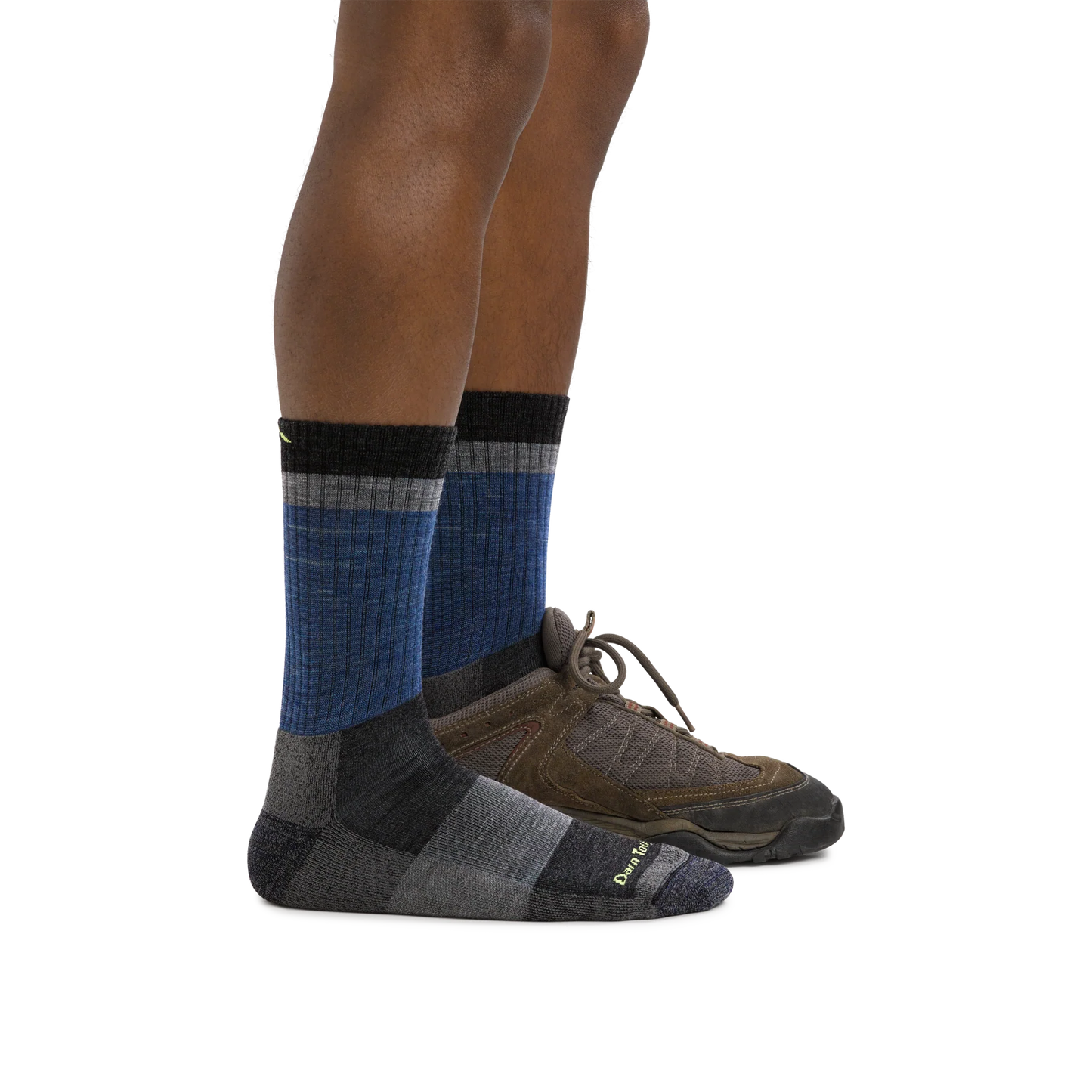 Heady Stripe Micro Crew Lightweight Hiking Sock in Blue