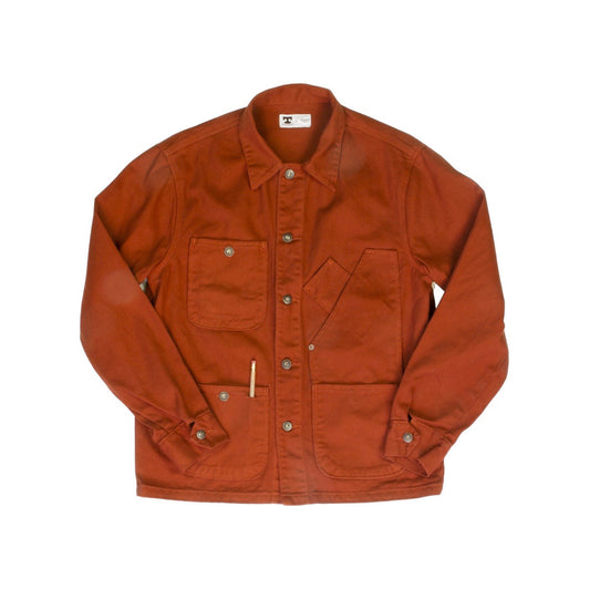 Garment Dyed Coverall Jacket in International Orange