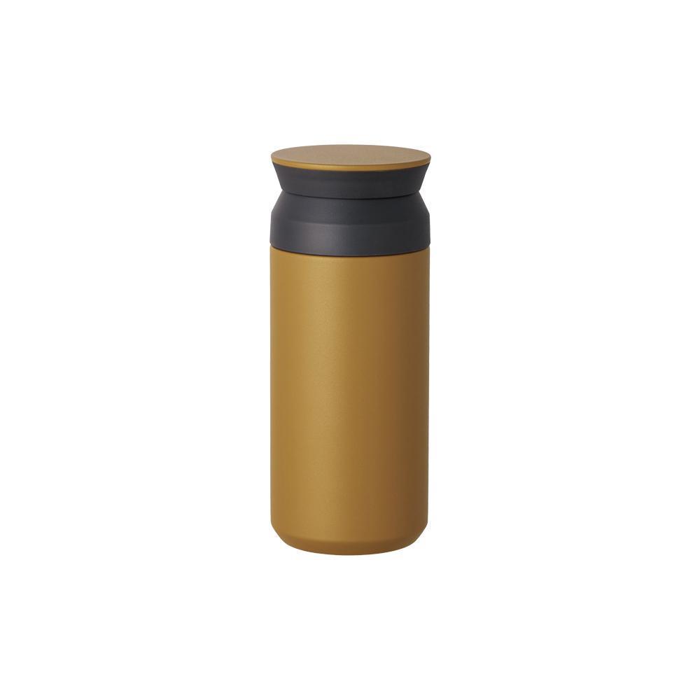 Side view of the travel tumbler in coyote brown