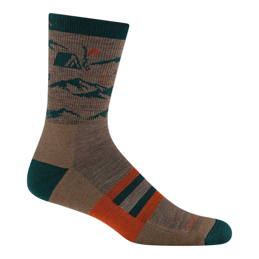 Hike Hut Micro Crew Midweight Hiking Socks in Bark