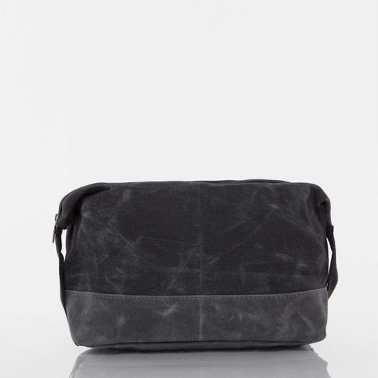 Waxed Cotton Dopp Kit in Black