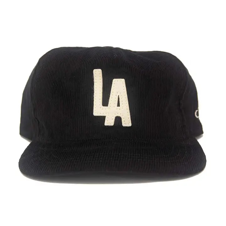 LA City Series Snapback in Black Corduroy