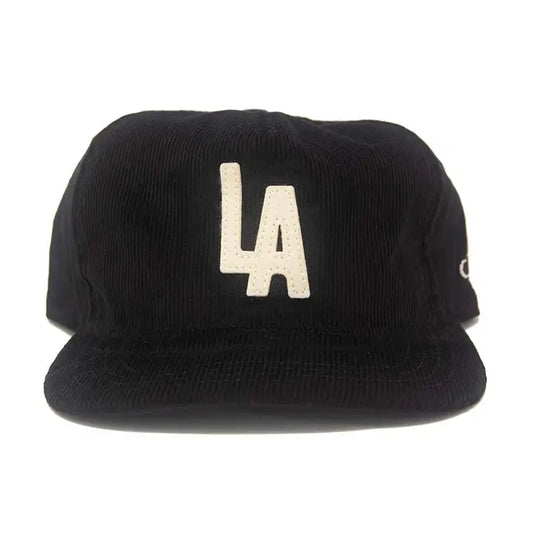 LA City Series Snapback in Black Corduroy