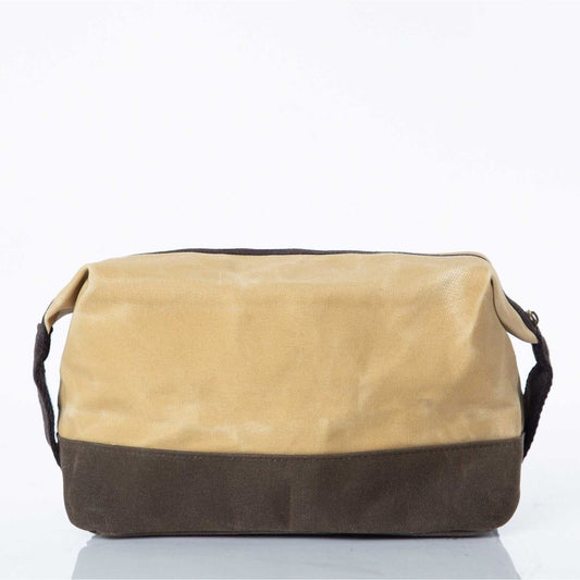 Waxed Cotton Dopp Kit in Bone