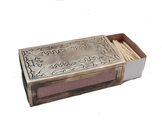 Large Silver Stamped Matchobox