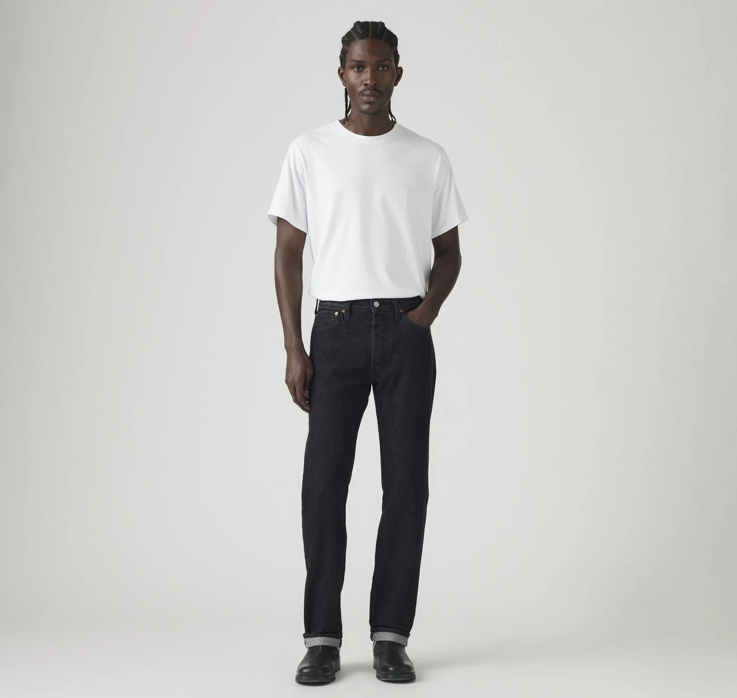 501™ Original Selvedge Men's Jeans in Big Step Rinse - Black