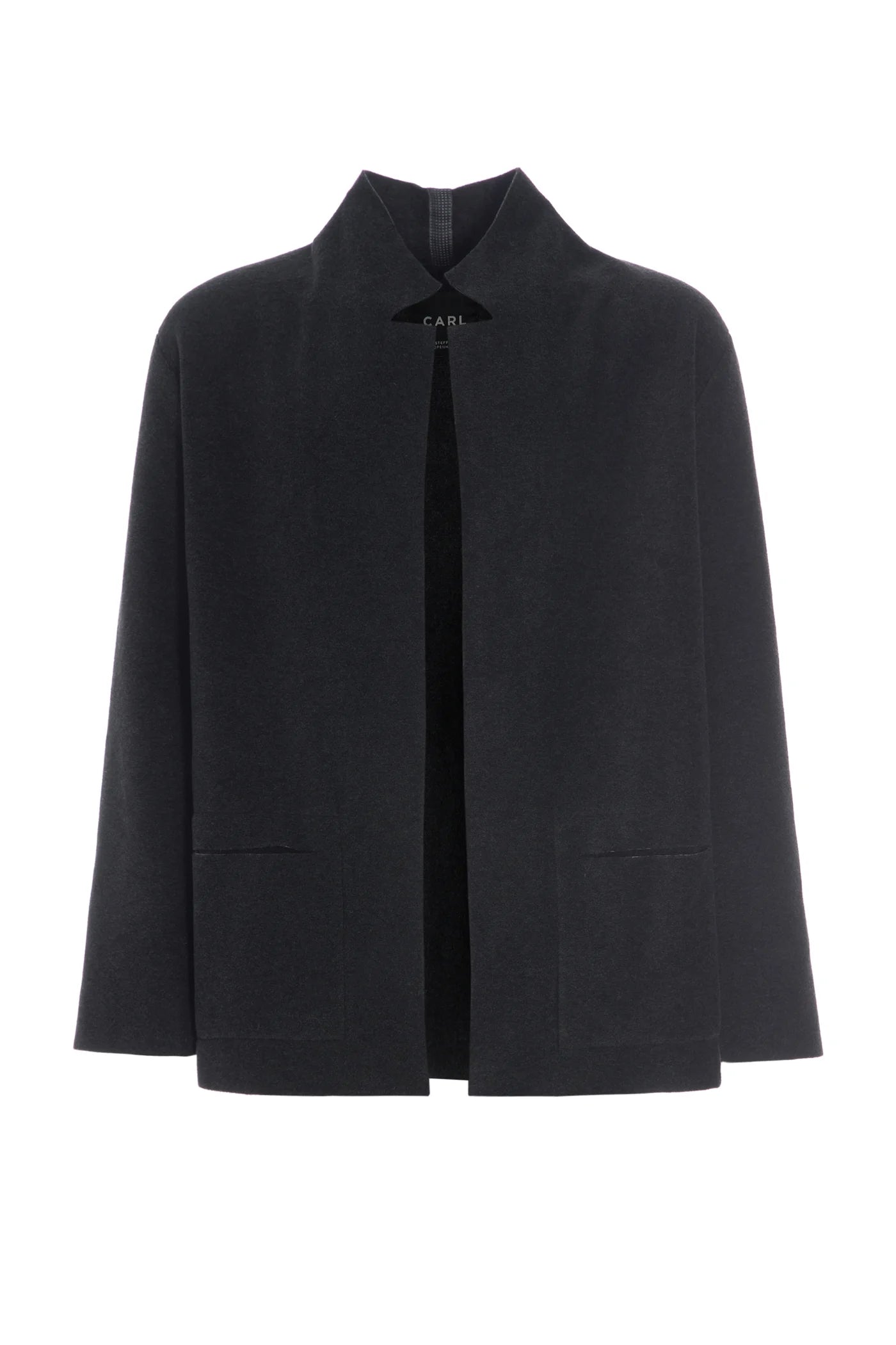 Henriette Steffensen | Fleece Wrap Cardigan in Soft Black